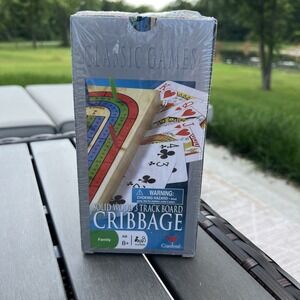 Classic Games Solid Wood Cribbage Board 3 Track‎ NEW Sealed Cardinal